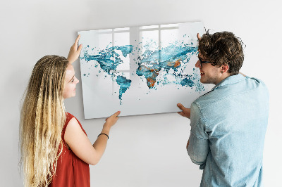 Dry erase board magnetic Water maps with personal memories