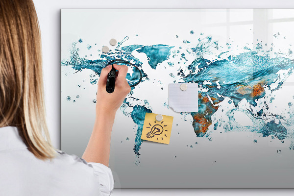 Dry erase board magnetic Water maps with personal memories