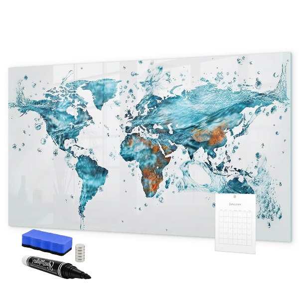 Dry erase board magnetic Water maps with personal memories