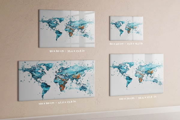 Dry erase board magnetic Water maps with personal memories