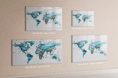 Dry erase board magnetic Water maps with personal memories