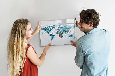 Dry erase board magnetic Water maps with personal memories