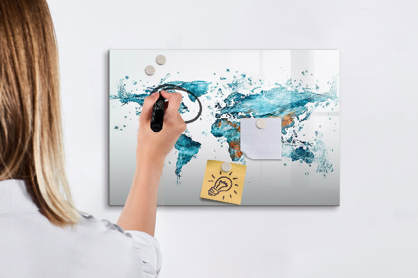 Dry erase board magnetic Water maps with personal memories