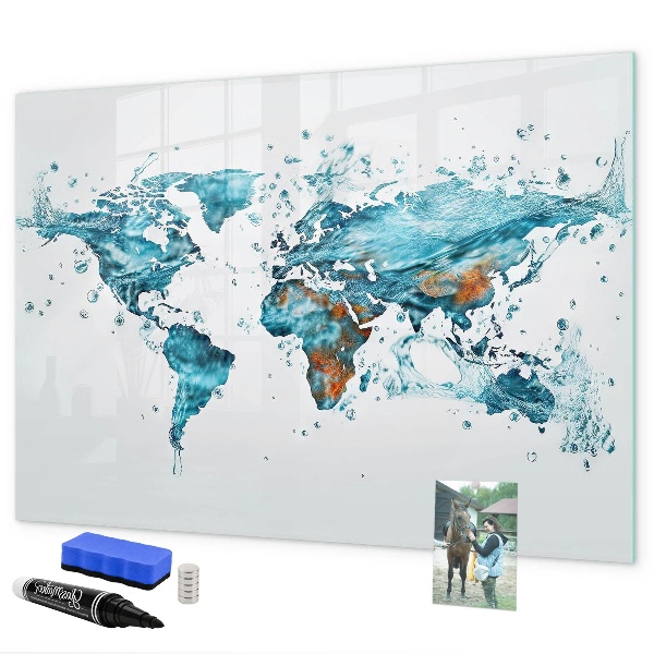 Dry erase board magnetic Water maps with personal memories