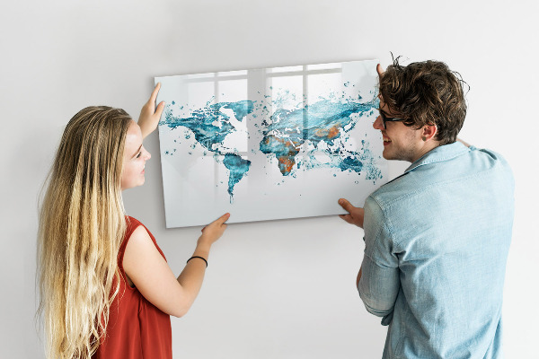 Dry erase board magnetic Water maps with personal memories