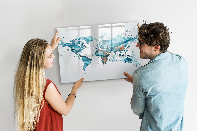 Dry erase board magnetic Water maps with personal memories