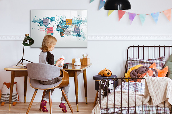 Dry erase board magnetic Water maps with personal memories
