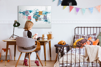 Dry erase board magnetic Water maps with personal memories