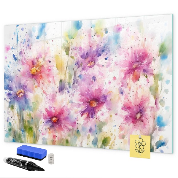 Magnetic dry erase board A colorful board for photos and notes
