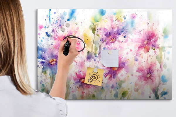 Magnetic dry erase board A colorful board for photos and notes