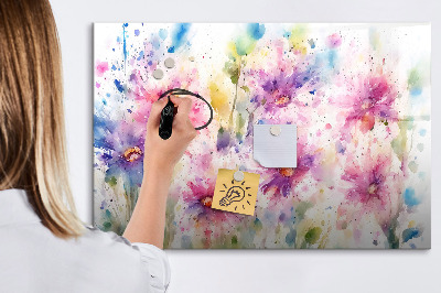 Magnetic dry erase board A colorful board for photos and notes