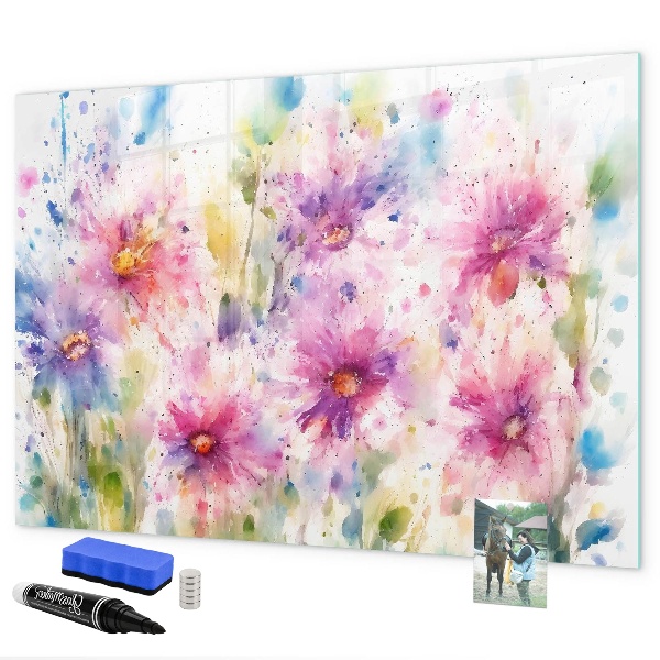 Magnetic dry erase board A colorful board for photos and notes
