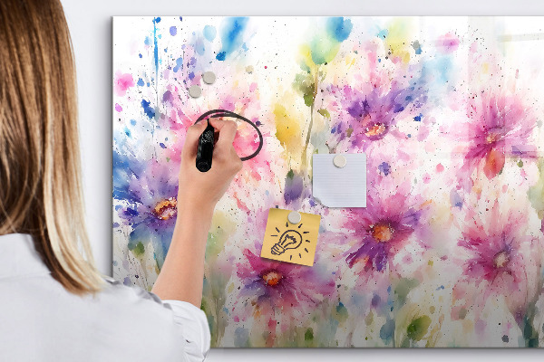 Magnetic dry erase board A colorful board for photos and notes