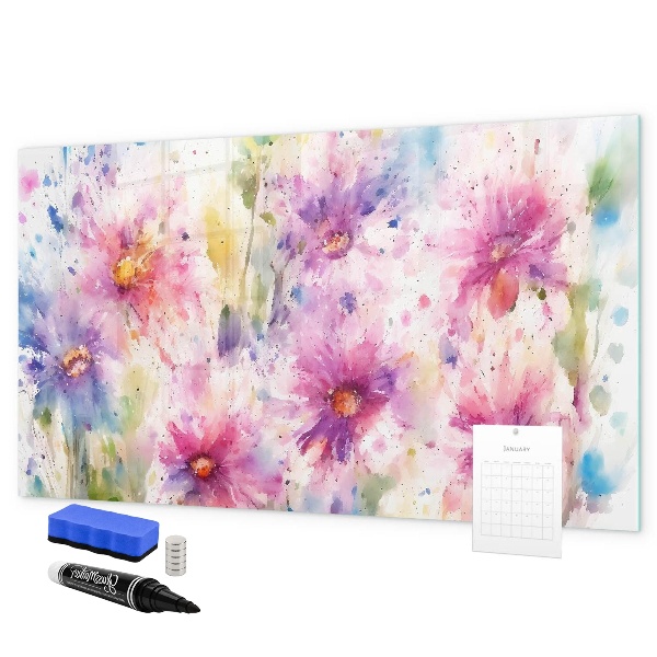 Magnetic dry erase board A colorful board for photos and notes