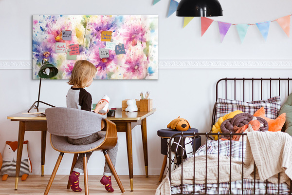 Magnetic dry erase board A colorful board for photos and notes