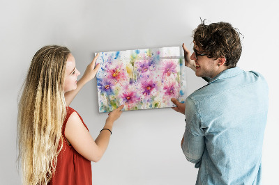 Magnetic dry erase board A colorful board for photos and notes