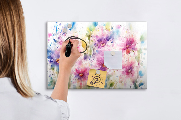 Magnetic dry erase board A colorful board for photos and notes