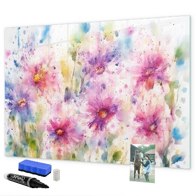 Magnetic dry erase board A colorful board for photos and notes