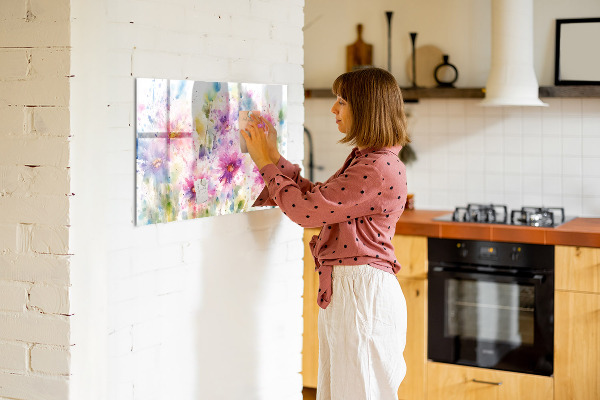 Magnetic dry erase board A colorful board for photos and notes
