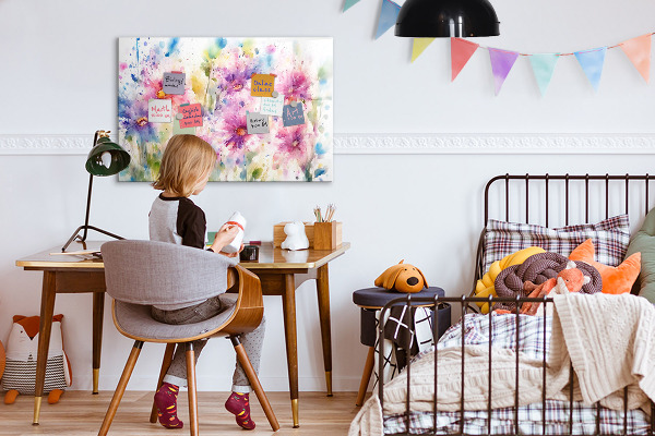 Magnetic dry erase board A colorful board for photos and notes