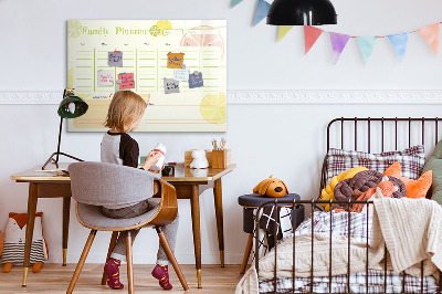 Dry erase board magnetic Family planner with space for photos