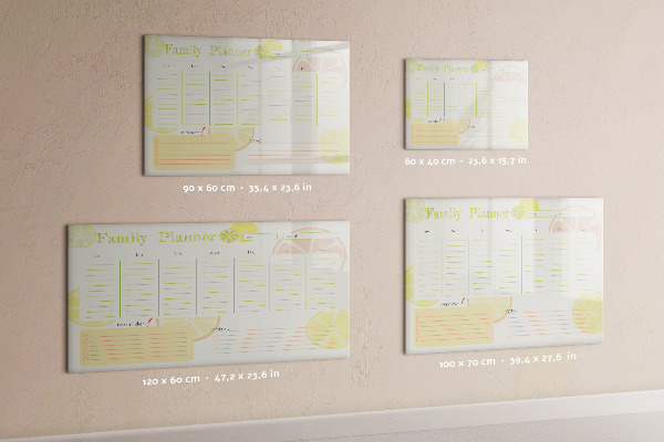 Dry erase board magnetic Family planner with space for photos
