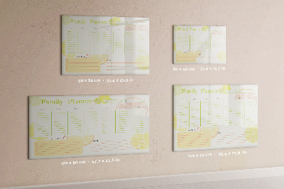 Dry erase board magnetic Family planner with space for photos
