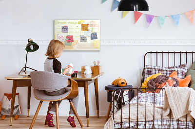 Dry erase board magnetic Family planner with space for photos