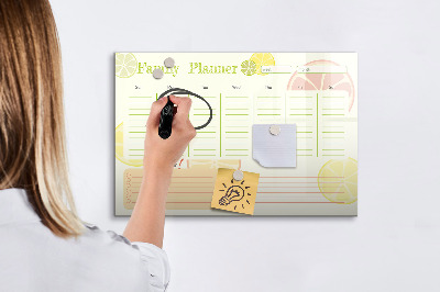 Dry erase board magnetic Family planner with space for photos