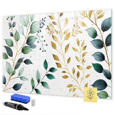 Dry erase board magnetic Green leaves and memories in photos