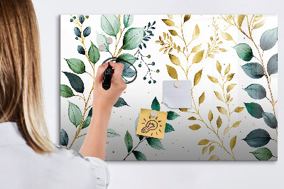 Dry erase board magnetic Green leaves and memories in photos
