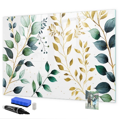 Dry erase board magnetic Green leaves and memories in photos