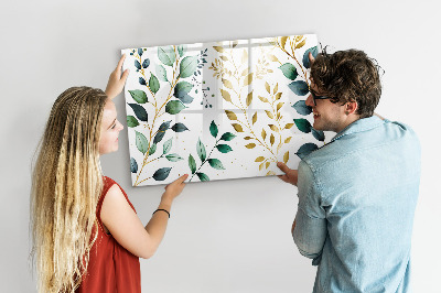 Dry erase board magnetic Green leaves and memories in photos