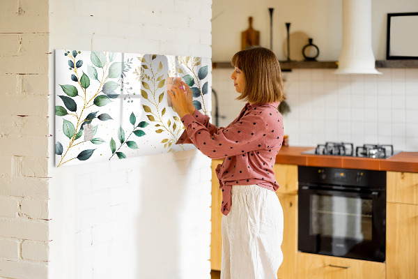 Dry erase board magnetic Green leaves and memories in photos