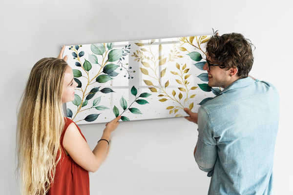 Dry erase board magnetic Green leaves and memories in photos