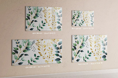 Dry erase board magnetic Green leaves and memories in photos