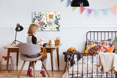 Dry erase board magnetic Green leaves and memories in photos