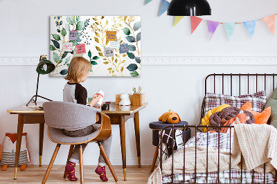 Dry erase board magnetic Green leaves and memories in photos