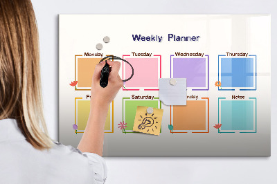 Magnetic dry erase board Weekly planner with space for photos