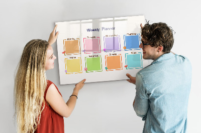 Magnetic dry erase board Weekly planner with space for photos