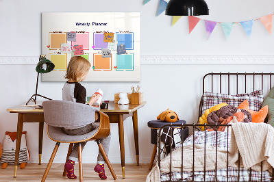 Magnetic dry erase board Weekly planner with space for photos