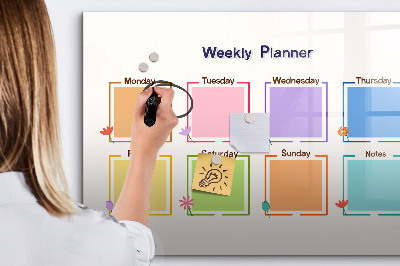 Magnetic dry erase board Weekly planner with space for photos