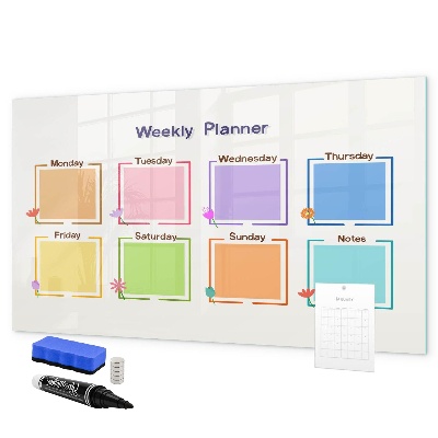 Magnetic dry erase board Weekly planner with space for photos