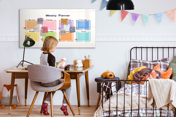 Magnetic dry erase board Weekly planner with space for photos