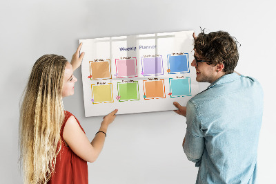 Magnetic dry erase board Weekly planner with space for photos