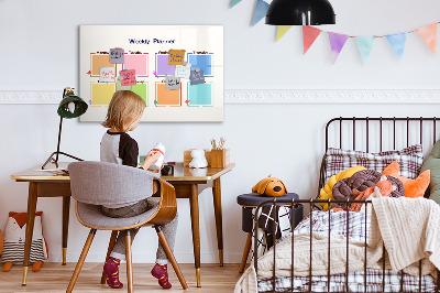 Magnetic dry erase board Weekly planner with space for photos