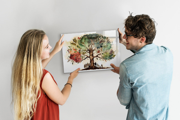 Magnetic dry erase board Memories tree with personal photos