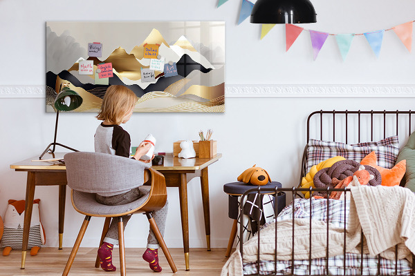 Dry erase board magnetic Modern board for photos and notes