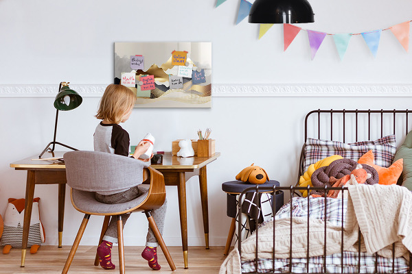 Dry erase board magnetic Modern board for photos and notes