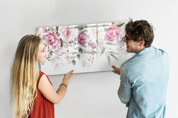 Magnetic dry erase board Floral panel for photos and notes